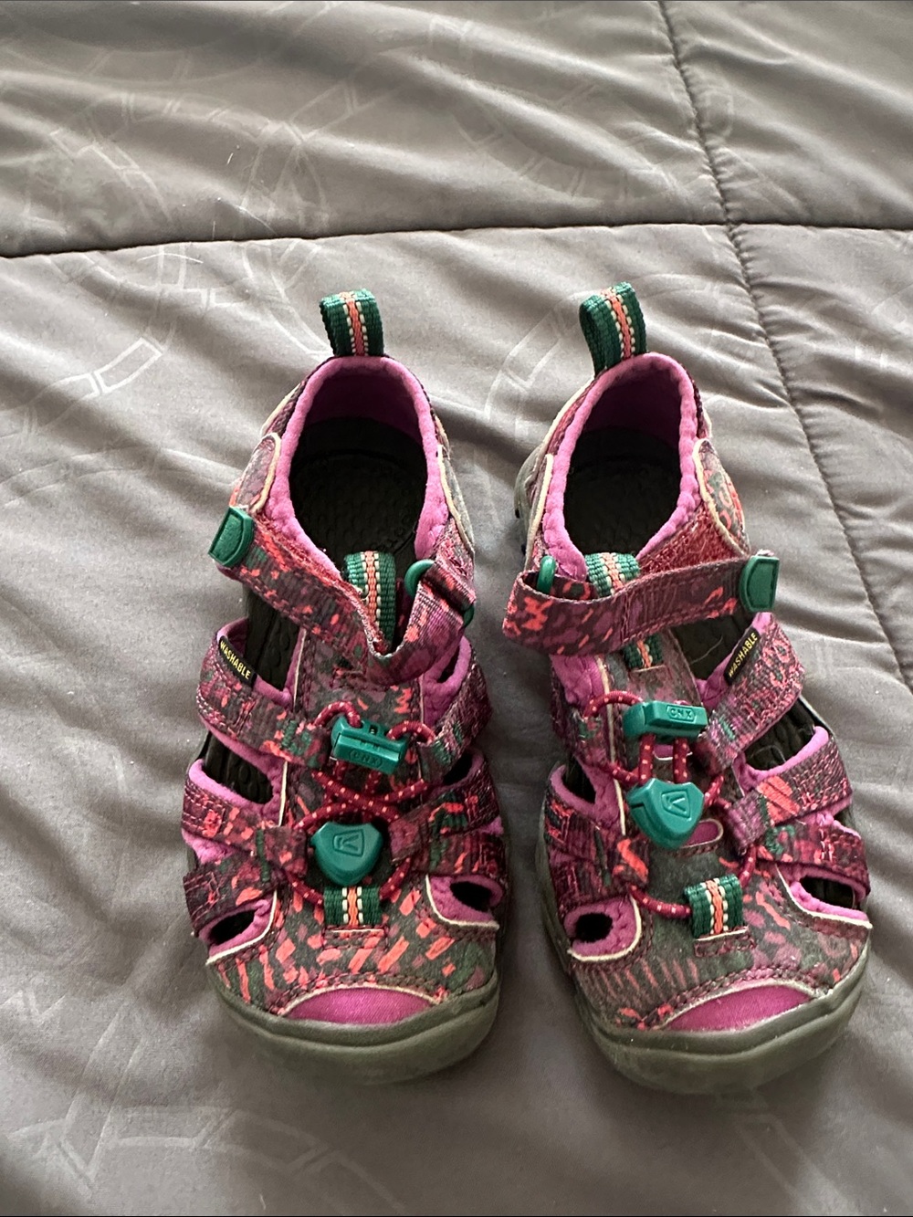 Keen Kids Pink and Green Closed-Toe Active Sandals. Girls 11 toddler.